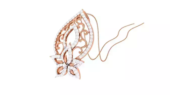 Flower High Jewelry Pendant Necklace 3dm stl 3mf obj glb render 3D print model