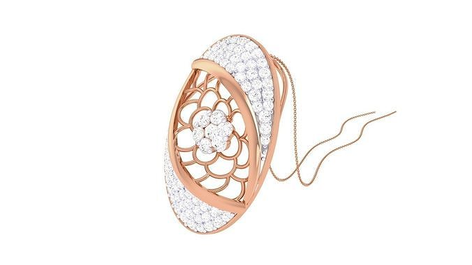 Flower High Jewelry Pendant Necklace 3dm stl 3mf obj glb render 3D print model
