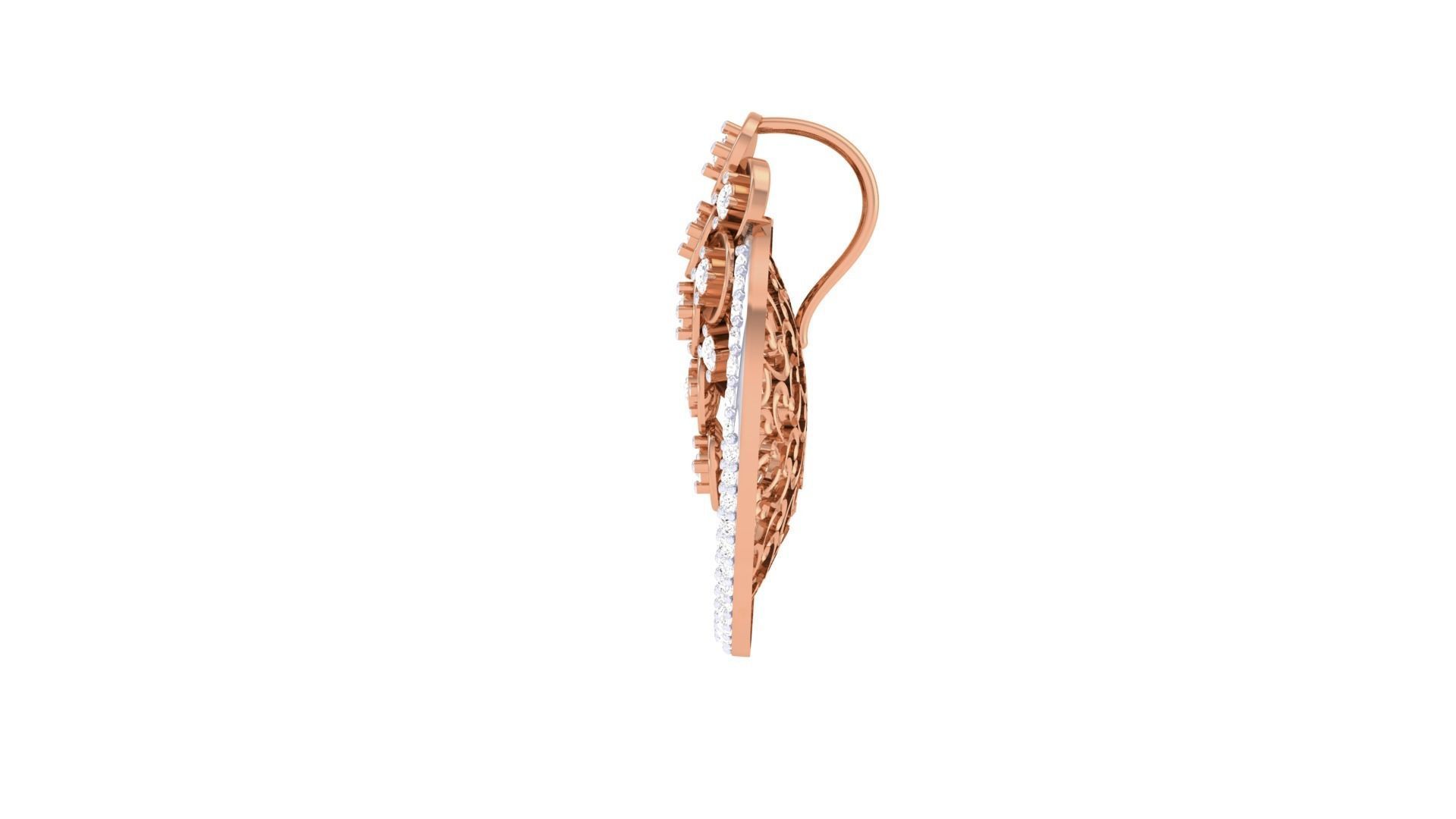 Flower High Jewelry Pendant Necklace 3dm stl 3mf obj glb render 3D print model_8