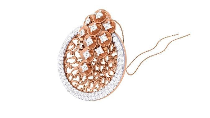 Flower High Jewelry Pendant Necklace 3dm stl 3mf obj glb render 3D print model