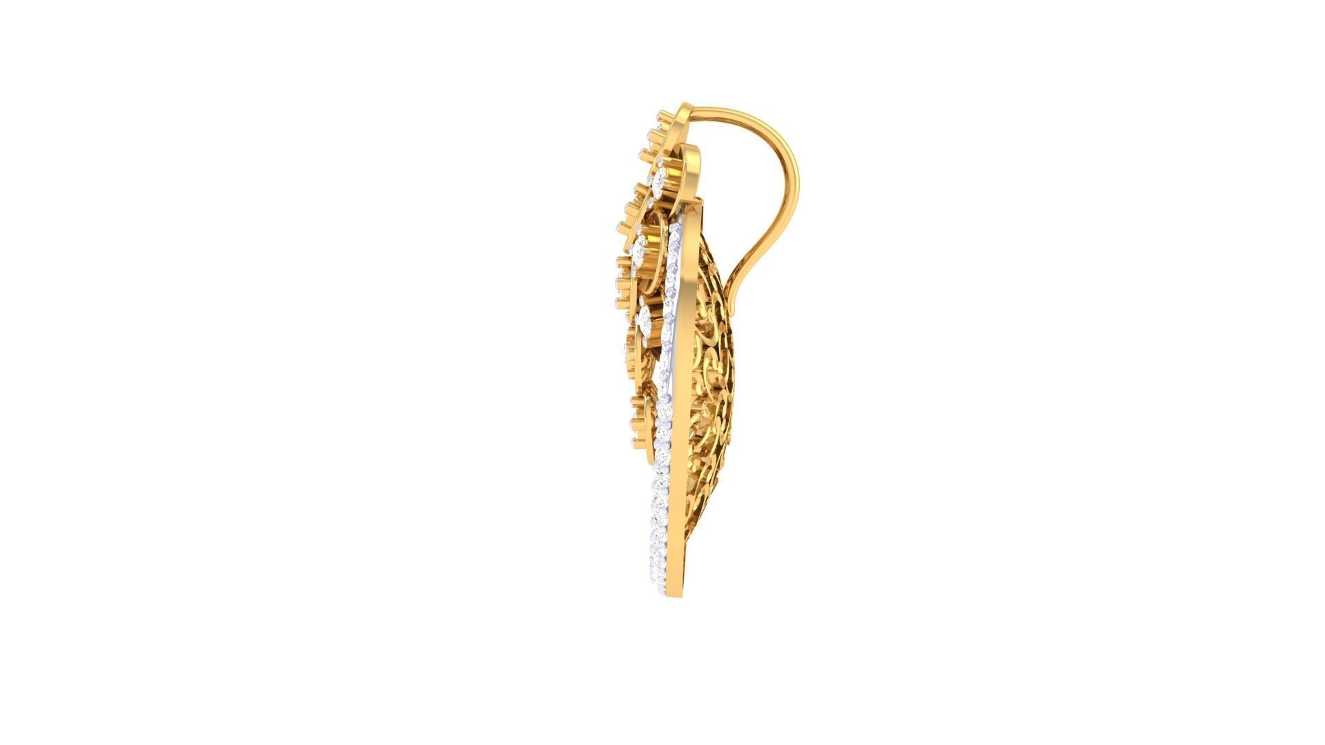 Flower High Jewelry Pendant Necklace 3dm stl 3mf obj glb render 3D print model_10