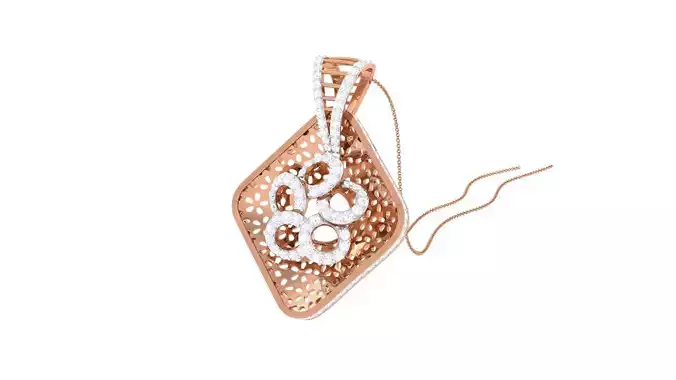 Flower Mesh High Jewelry Pendant Necklace 3dm stl 3mf obj glb 3D print model