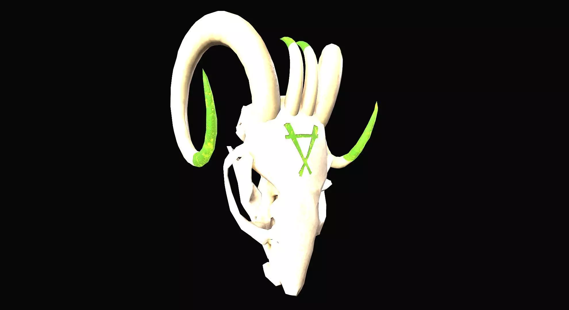 Skull rat horned  3D model_0