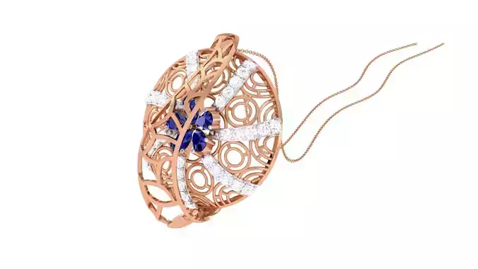 High Jewelry Pendant Necklace 3dm stl 3mf obj glb render details 3D print model