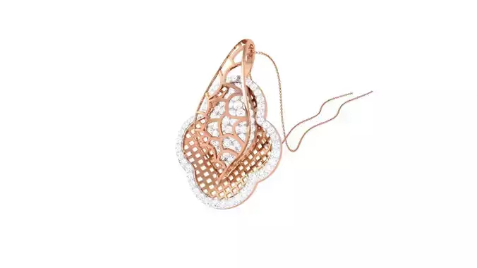 High Jewelry Pendant Necklace 3dm stl 3mf obj glb render details 3D print model