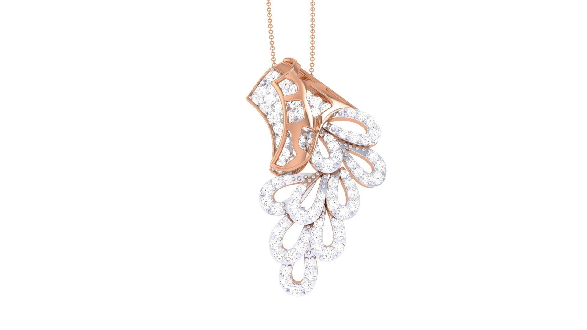 High Jewelry Pendant Necklace 3dm stl 3mf obj glb render details 3D print model_5