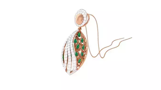 High Jewelry Pendant Necklace 3dm stl 3mf obj glb render details 3D print model