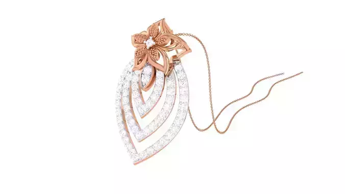 Flower High Jewelry Pendant Necklace 3dm stl 3mf obj glb render 3D print model