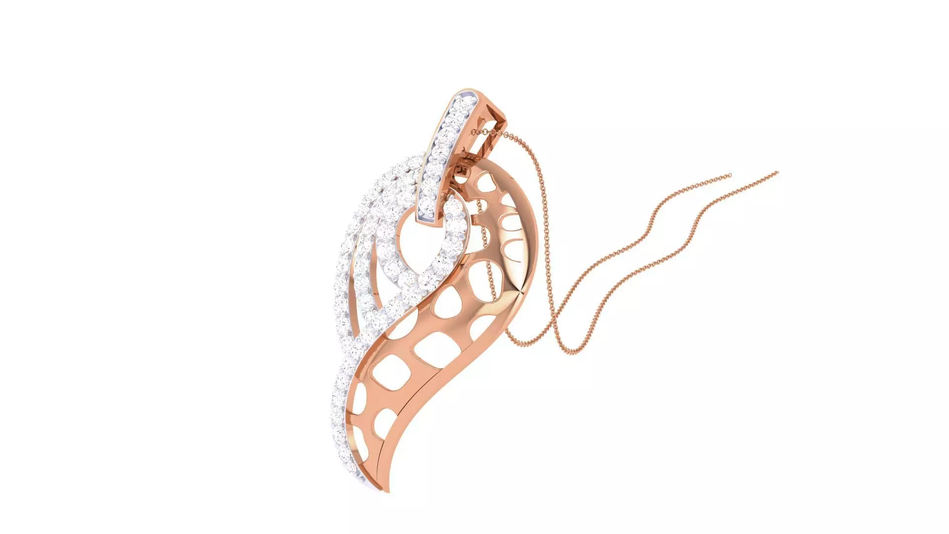 High Jewelry Pendant Necklace 3dm stl 3mf obj glb render details 3D print model_0