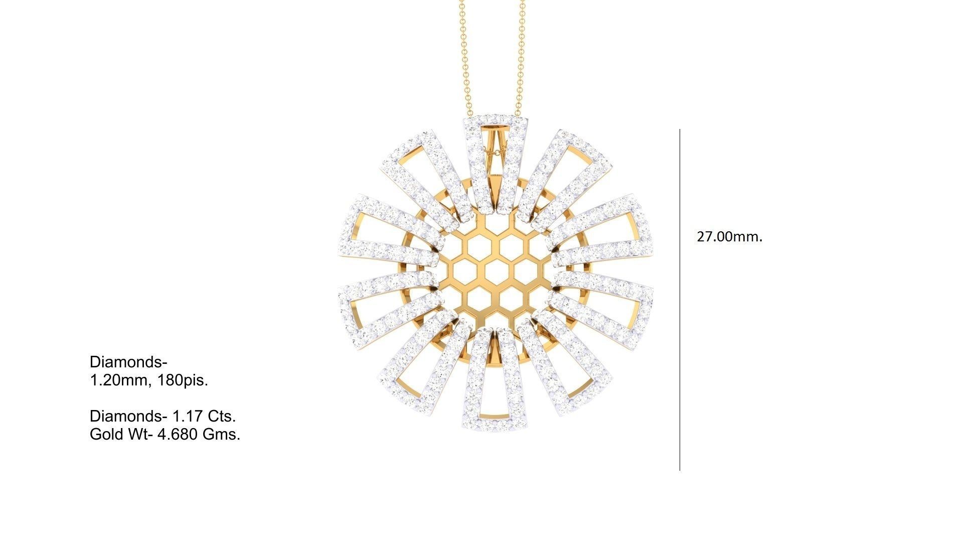 Flower High Jewelry Pendant Necklace 3dm stl 3mf obj glb render 3D print model_4