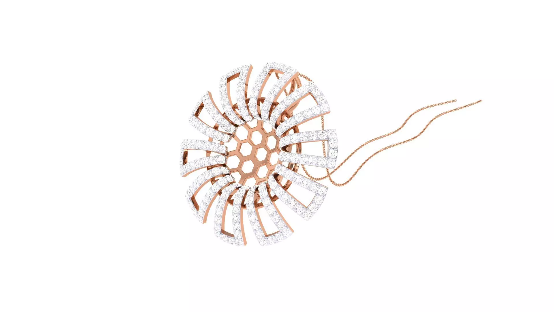 Flower High Jewelry Pendant Necklace 3dm stl 3mf obj glb render 3D print model_0