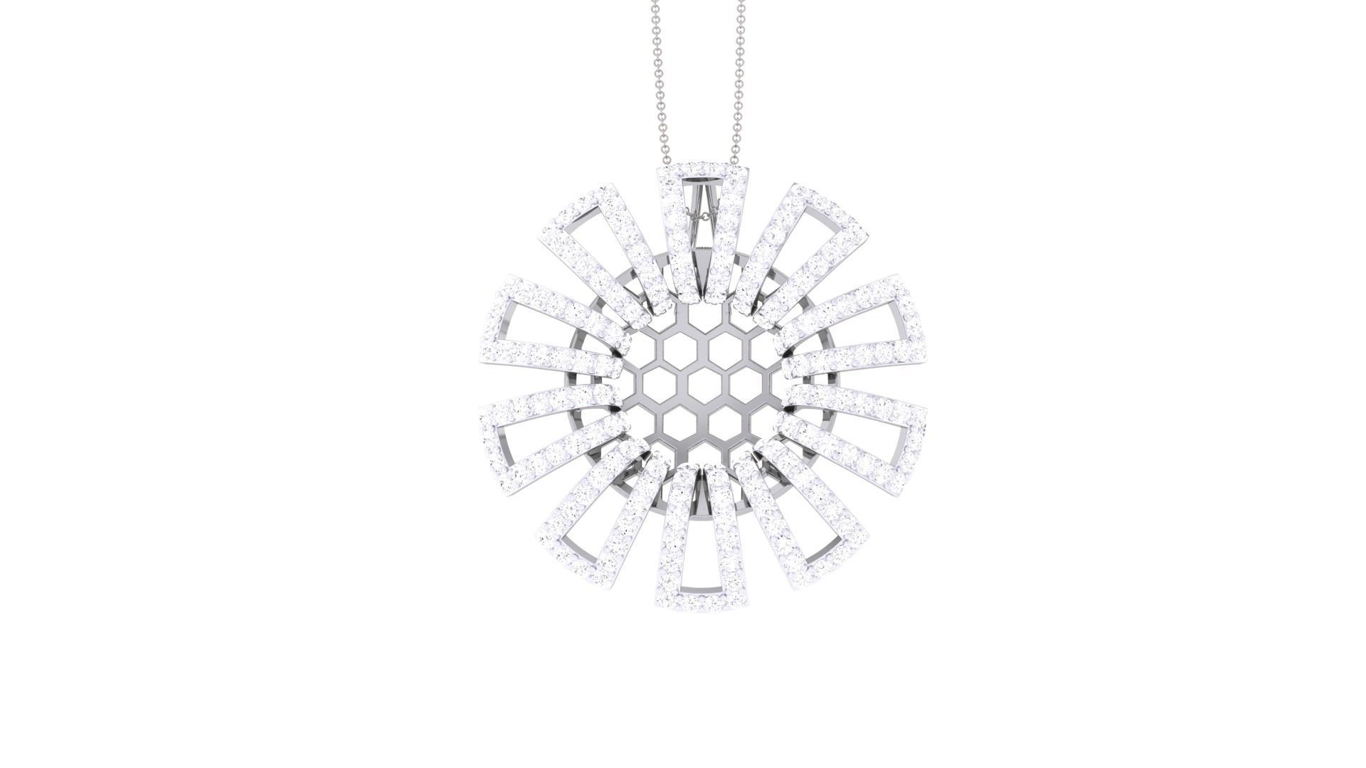 Flower High Jewelry Pendant Necklace 3dm stl 3mf obj glb render 3D print model_6