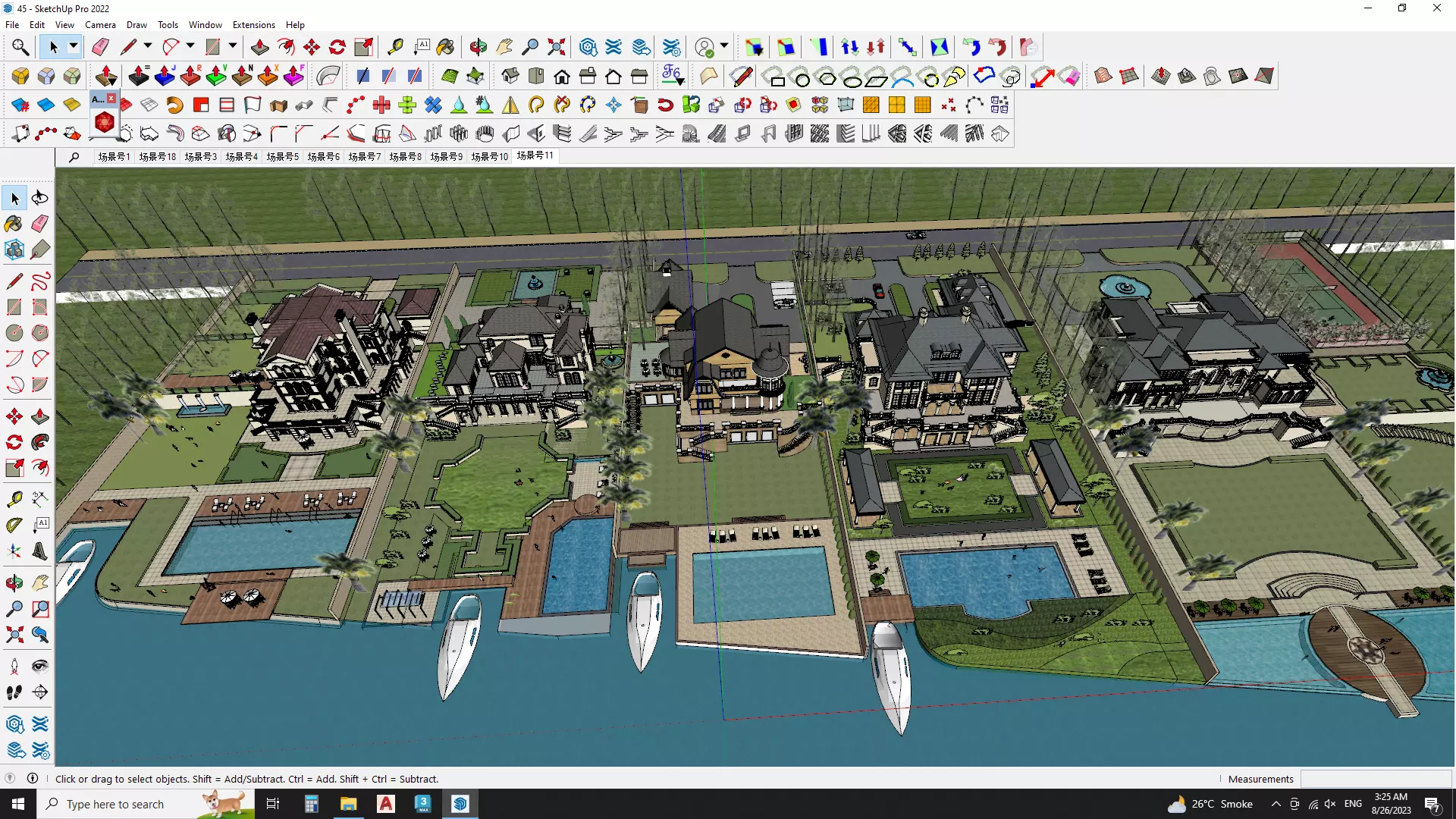 3D model of a neighbourhood sketchup model 3D model