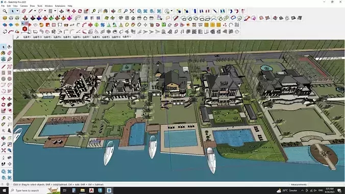 3D model of a neighbourhood sketchup model 3D model
