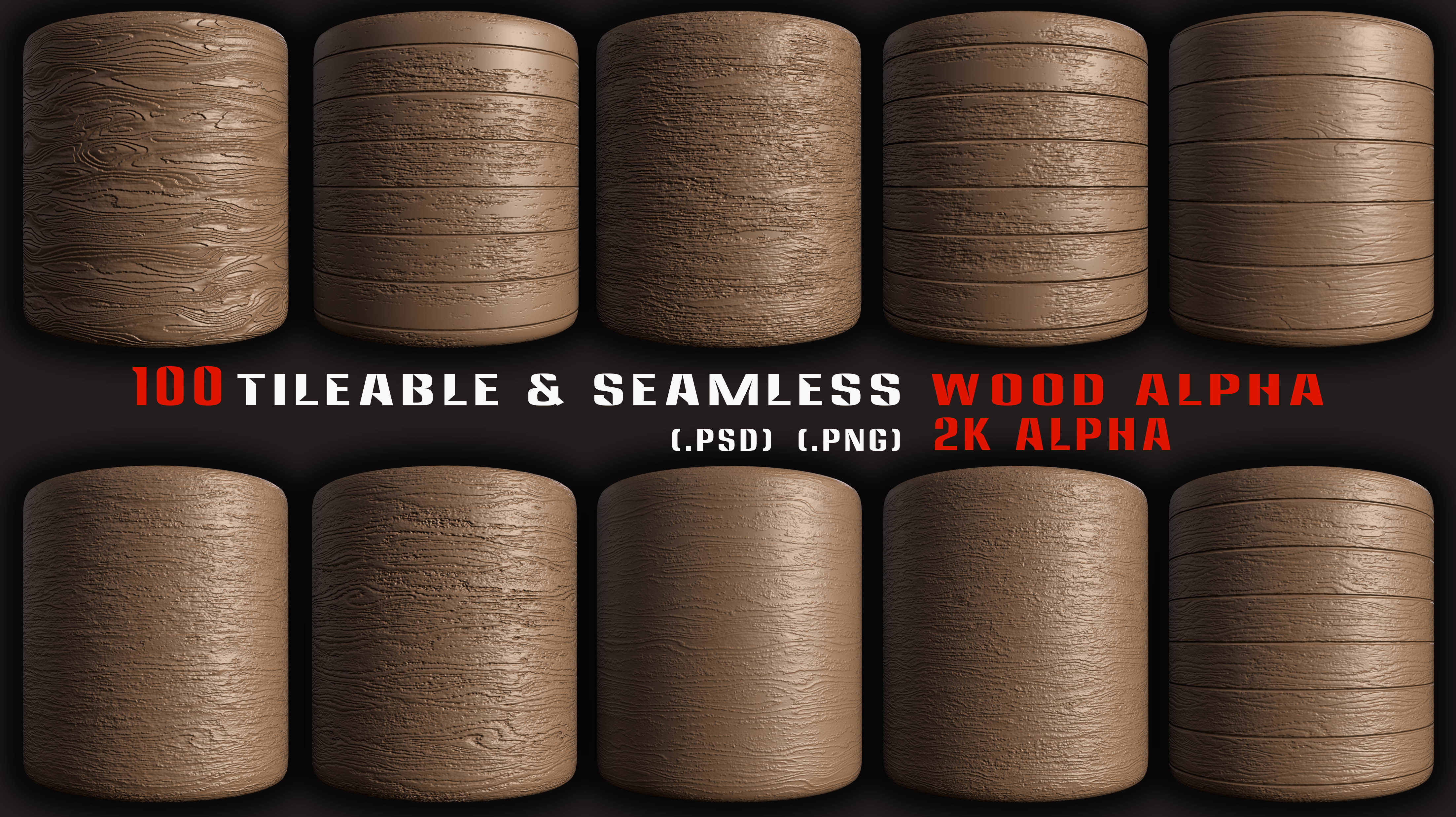 100 Tileable and Seamless Wood Alpha-Vol3 Texture_4
