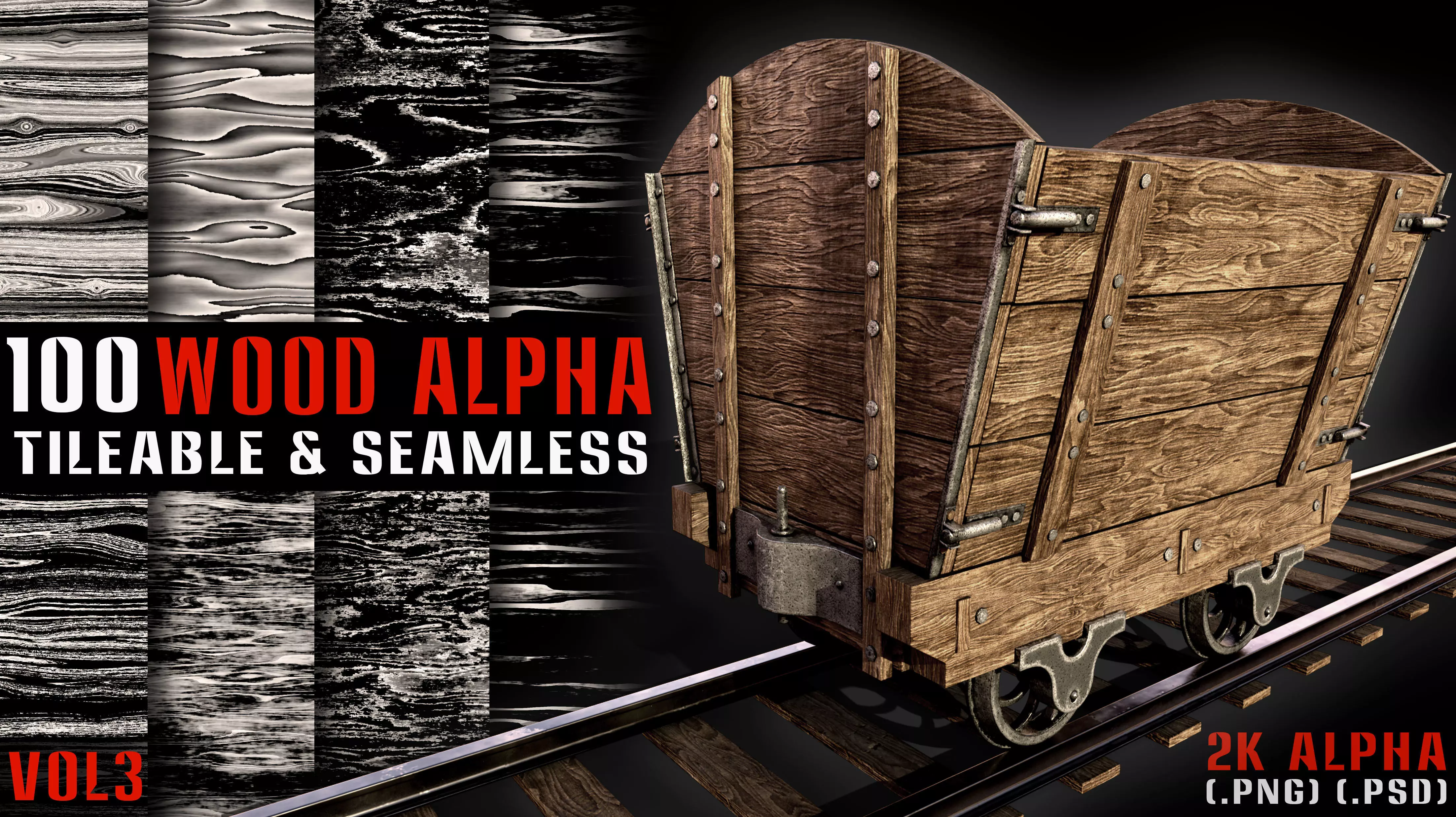 100 Tileable and Seamless Wood Alpha-Vol3 Texture_0