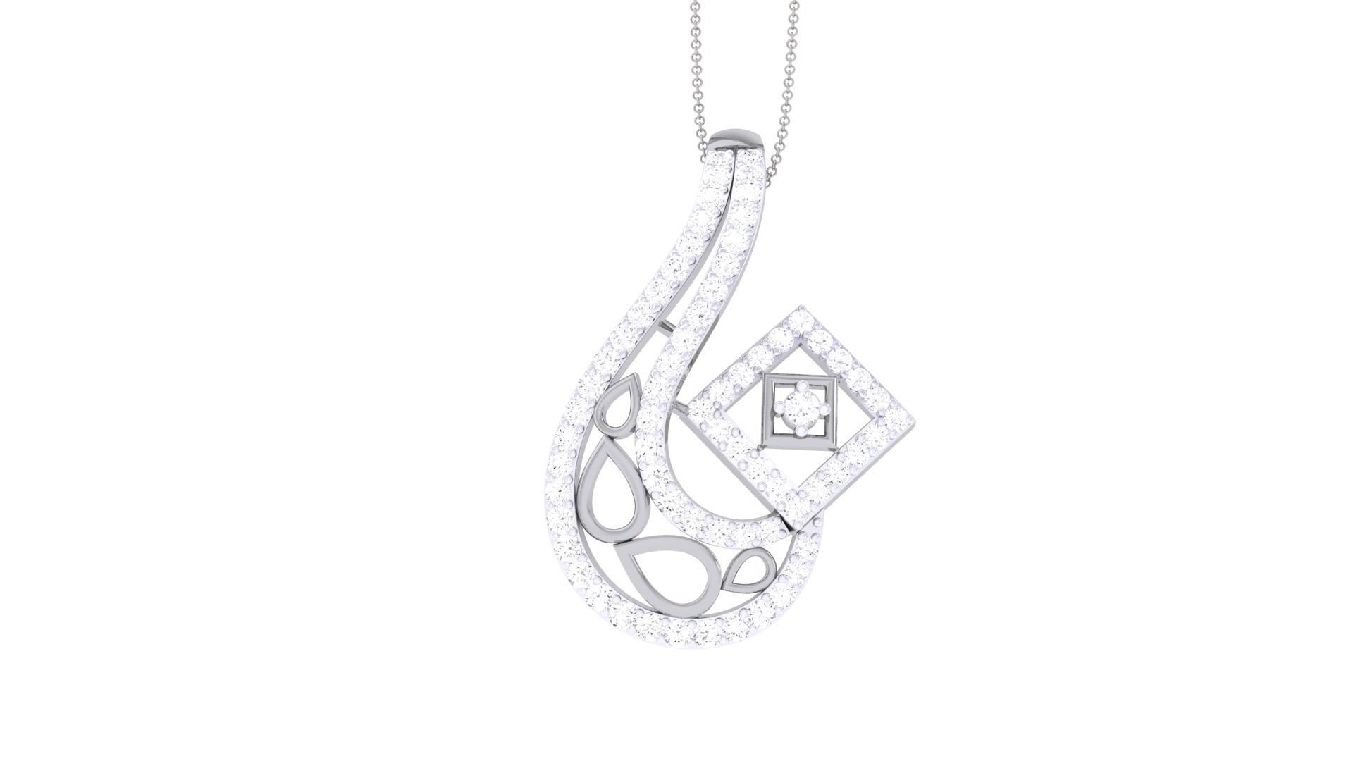 High Jewelry Pendant Necklace 3dm stl 3mf obj glb render details 3D print model_5