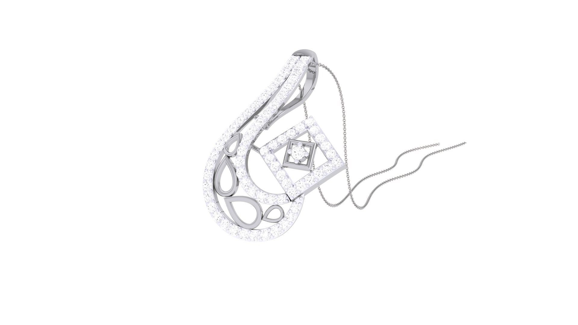 High Jewelry Pendant Necklace 3dm stl 3mf obj glb render details 3D print model_3