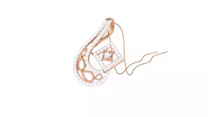 High Jewelry Pendant Necklace 3dm stl 3mf obj glb render details 3D print model