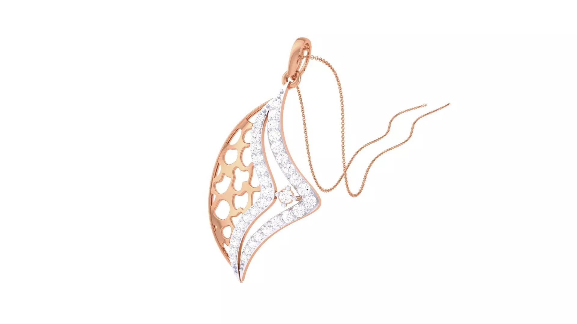 High Jewelry Pendant Necklace 3dm stl 3mf obj glb render details 3D print model_0