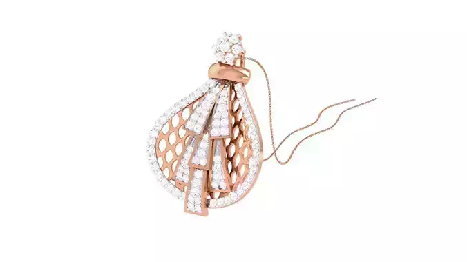 High Jewelry Pendant Necklace 3dm stl 3mf obj glb render details 3D print model