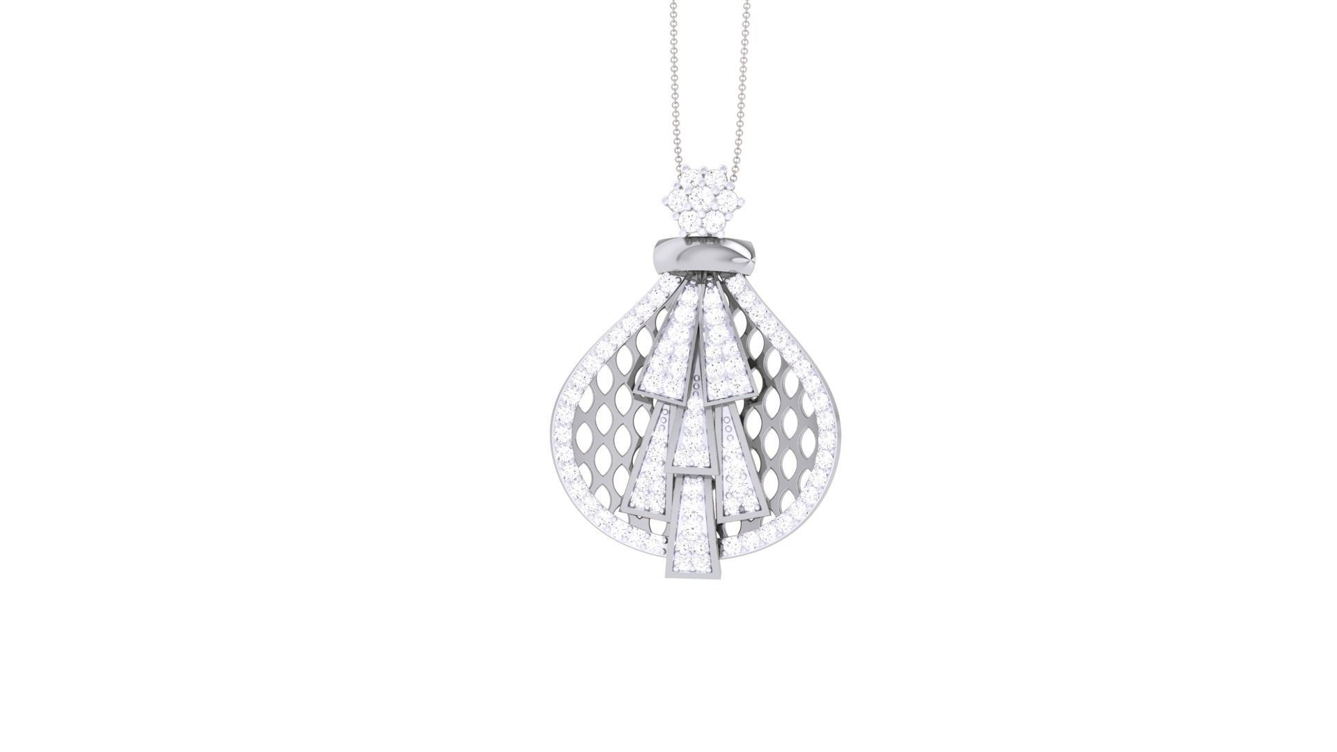 High Jewelry Pendant Necklace 3dm stl 3mf obj glb render details 3D print model_5