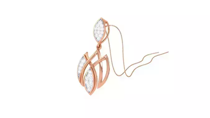 Leaf High Jewelry Pendant Necklace 3dm stl 3mf obj glb render