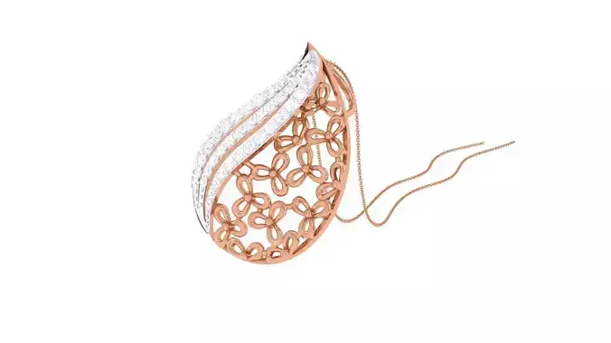 Flower High Jewelry Pendant Necklace 3dm stl 3mf obj glb render 3D print model