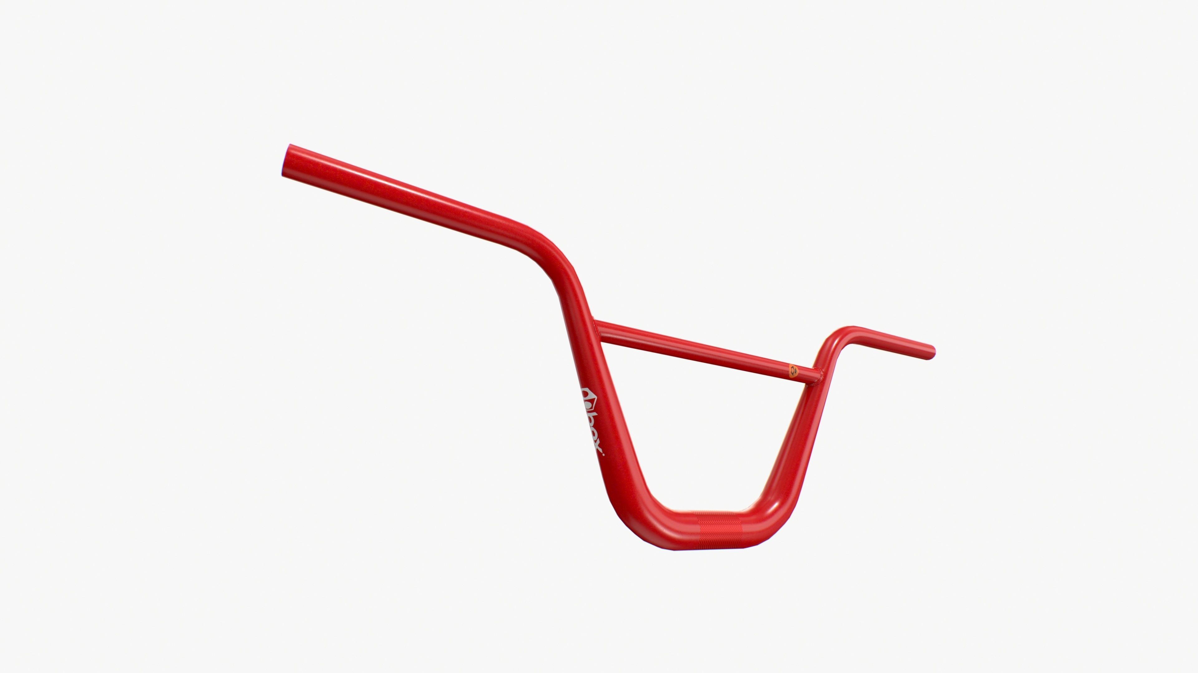 BMX handlebar red Low-poly 3D model_1