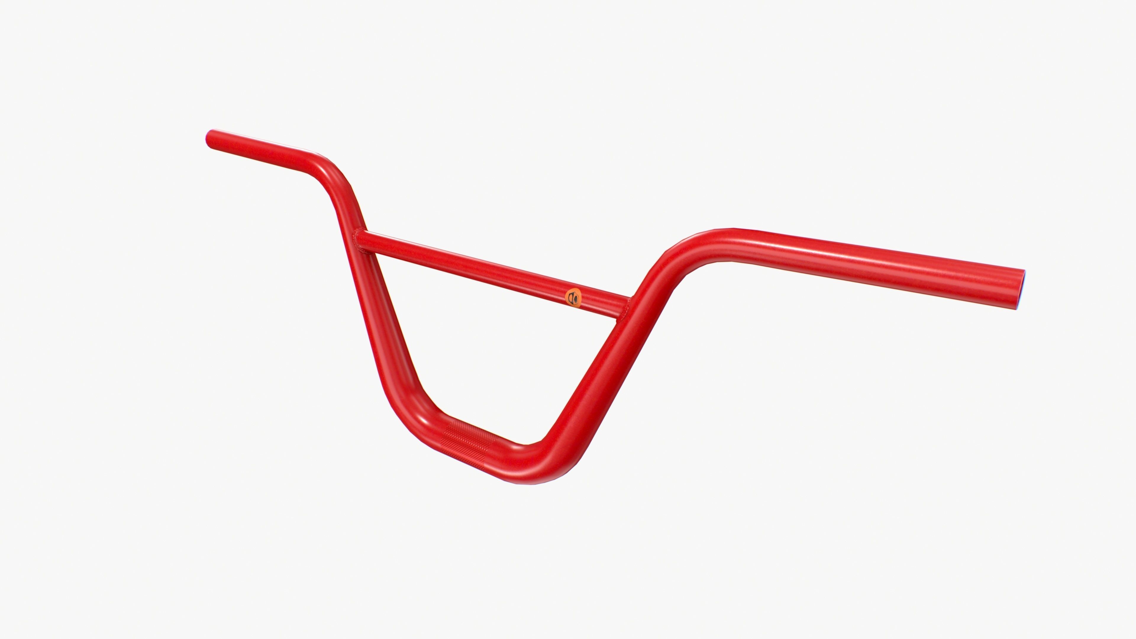 BMX handlebar red Low-poly 3D model_5