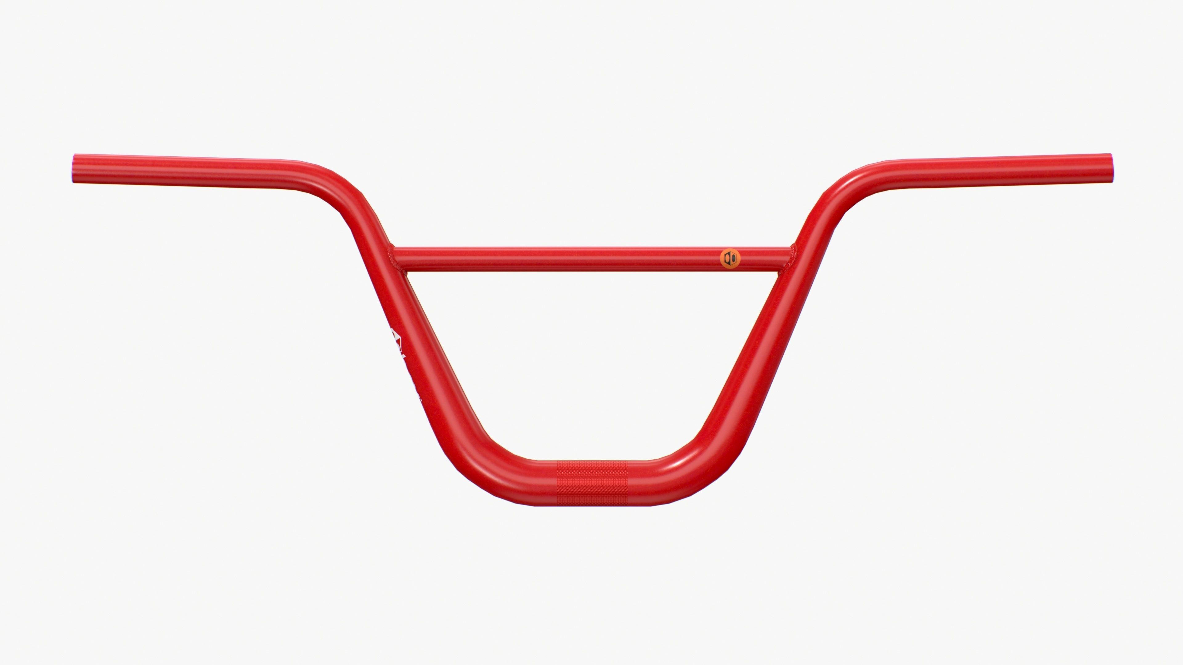BMX handlebar red Low-poly 3D model_2