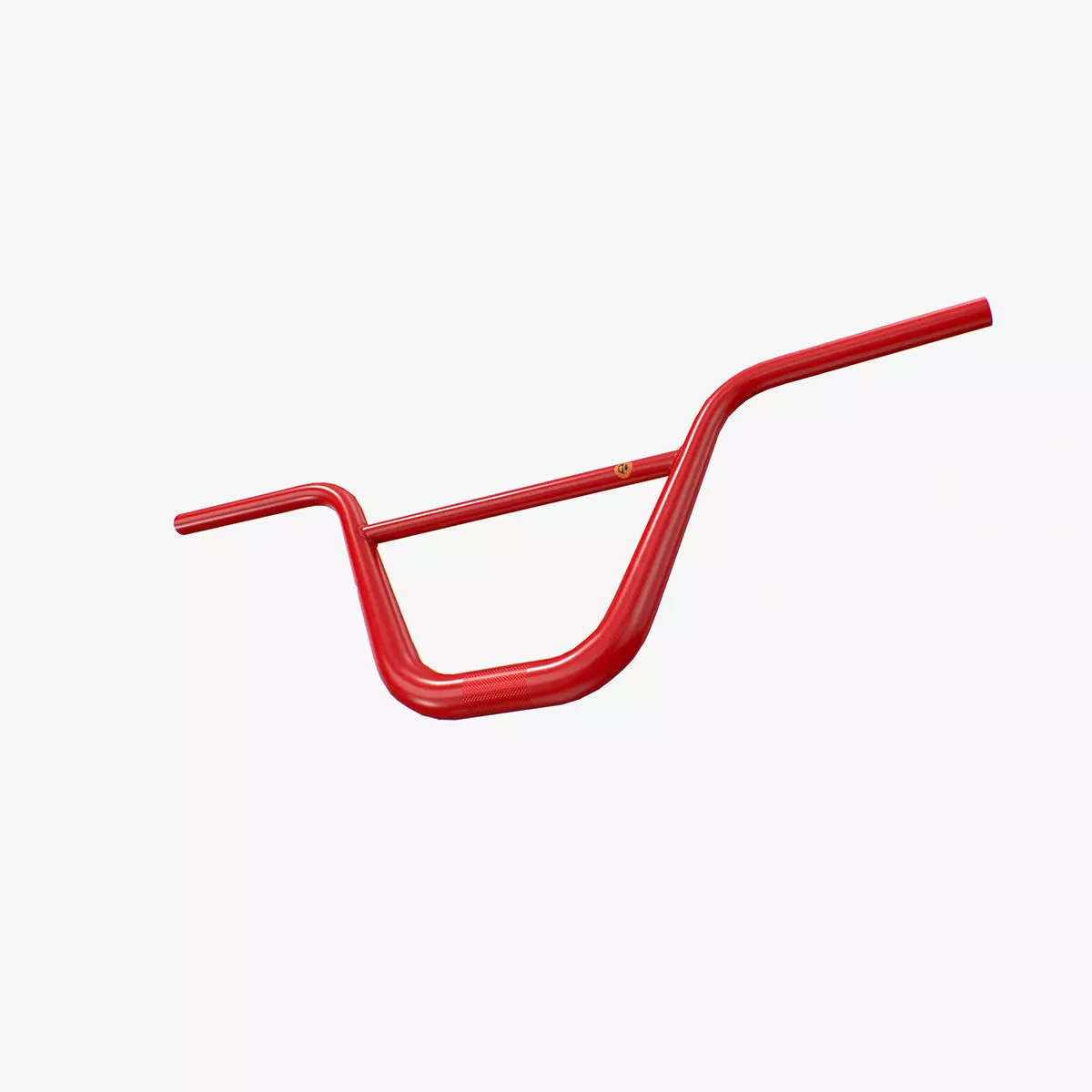 BMX handlebar red Low-poly 3D model_0
