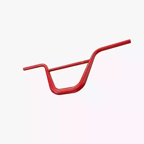 BMX handlebar red Low-poly 3D model