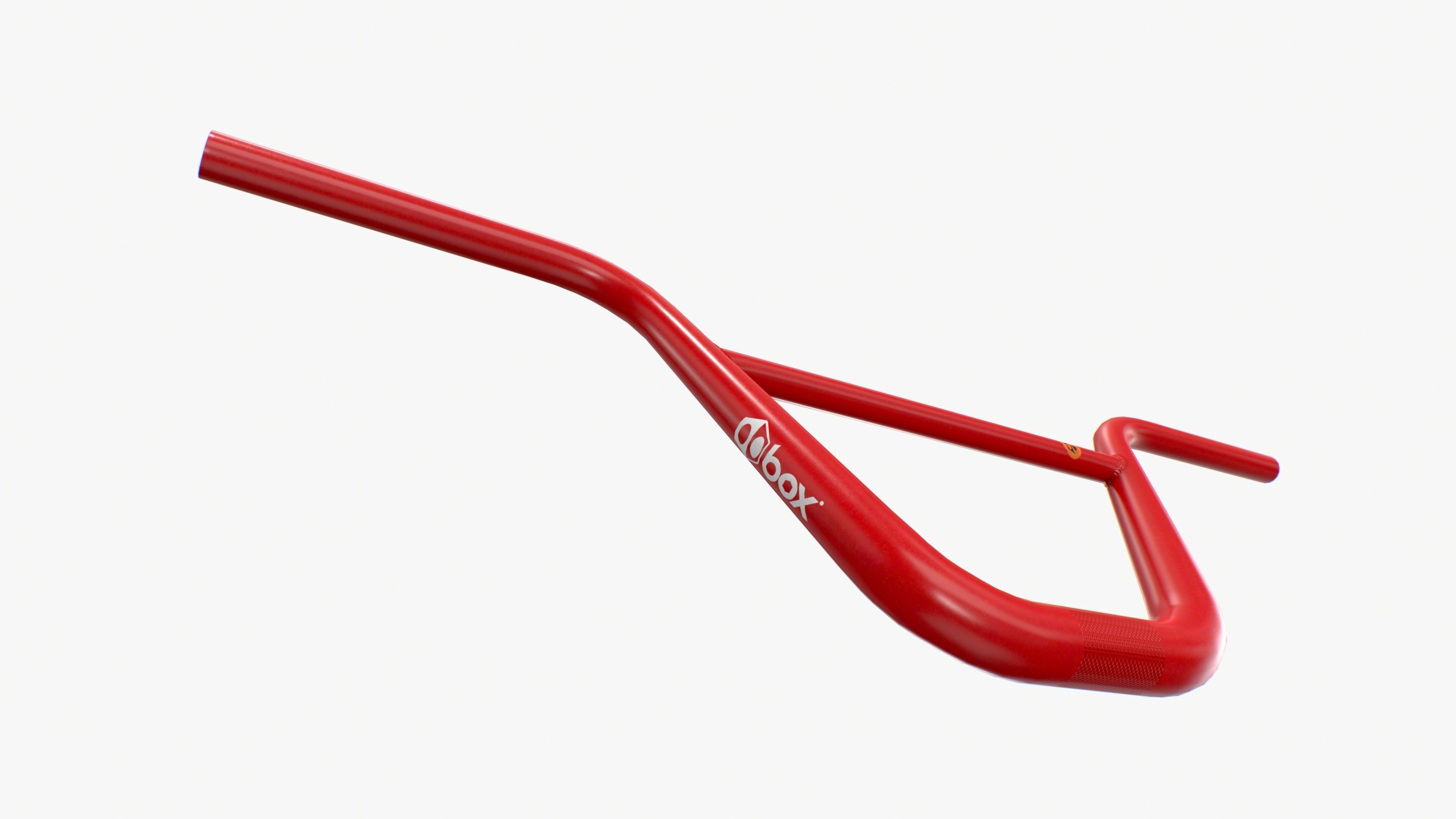 BMX handlebar red Low-poly 3D model_6