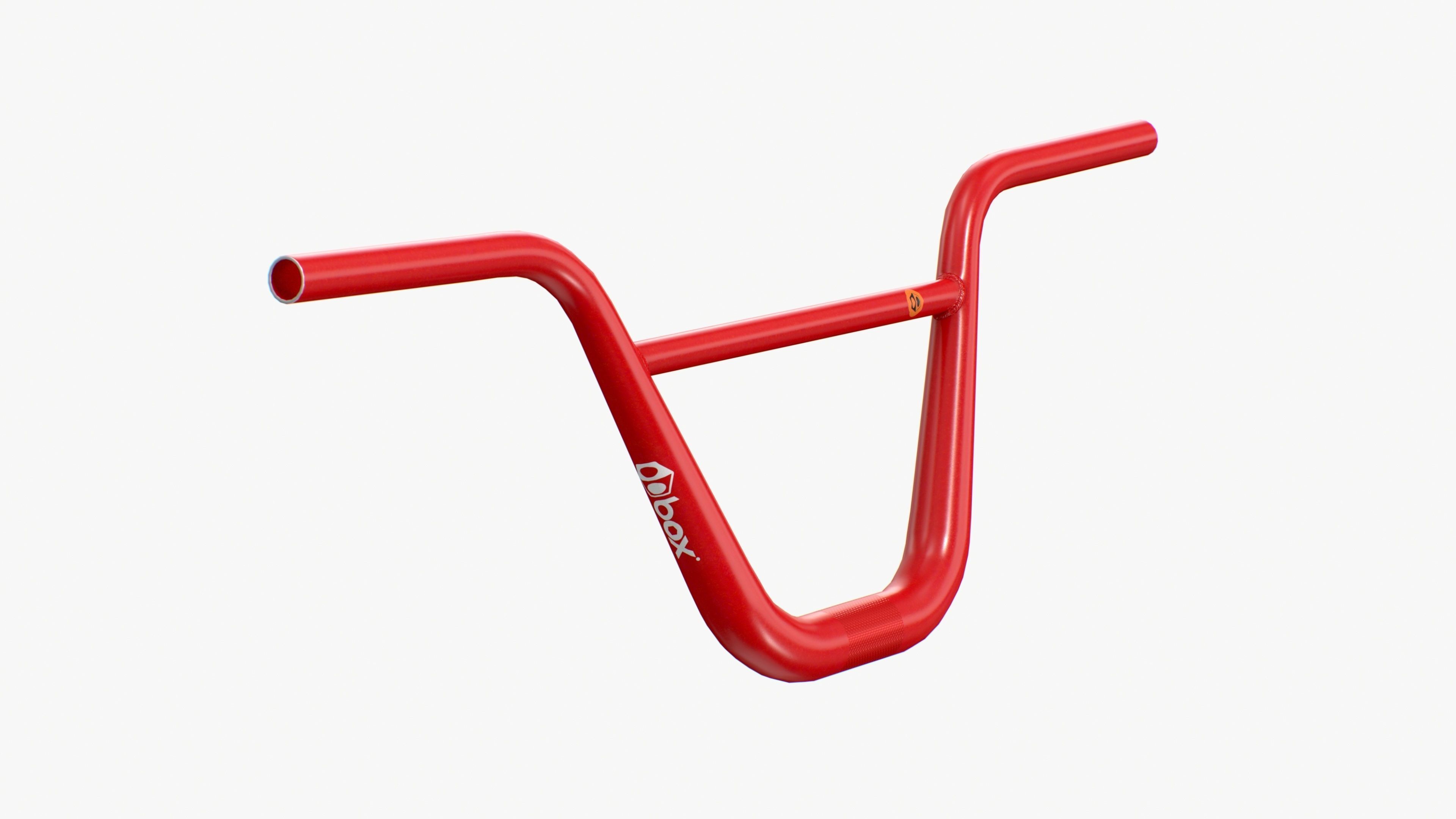 BMX handlebar red Low-poly 3D model_3