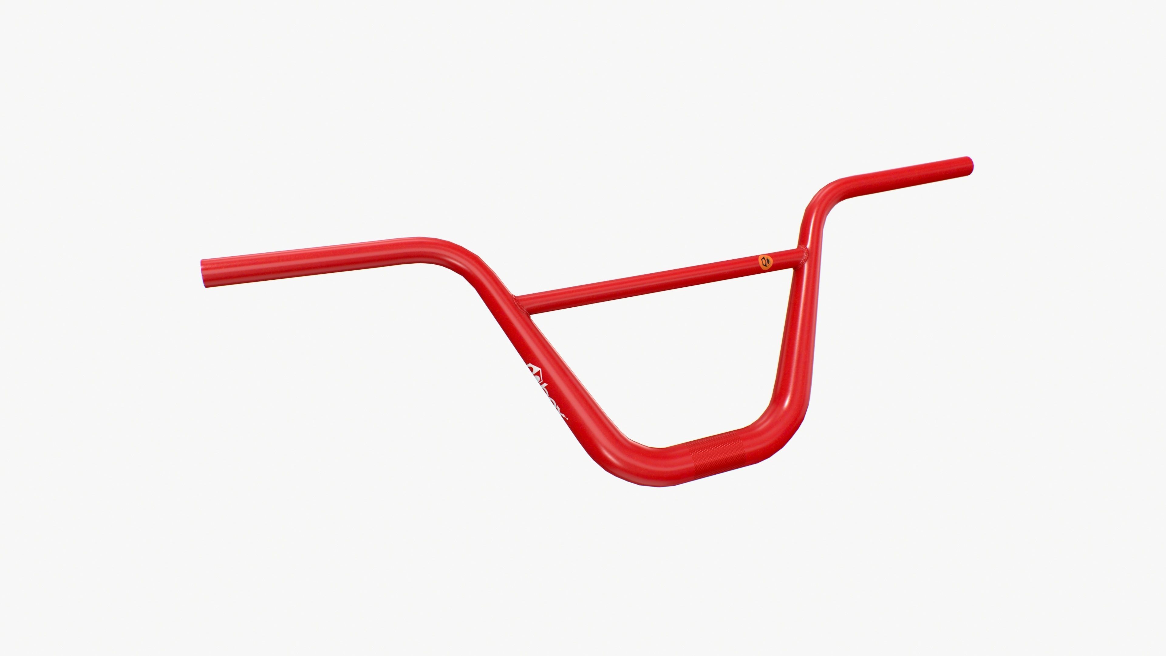 BMX handlebar red Low-poly 3D model_7