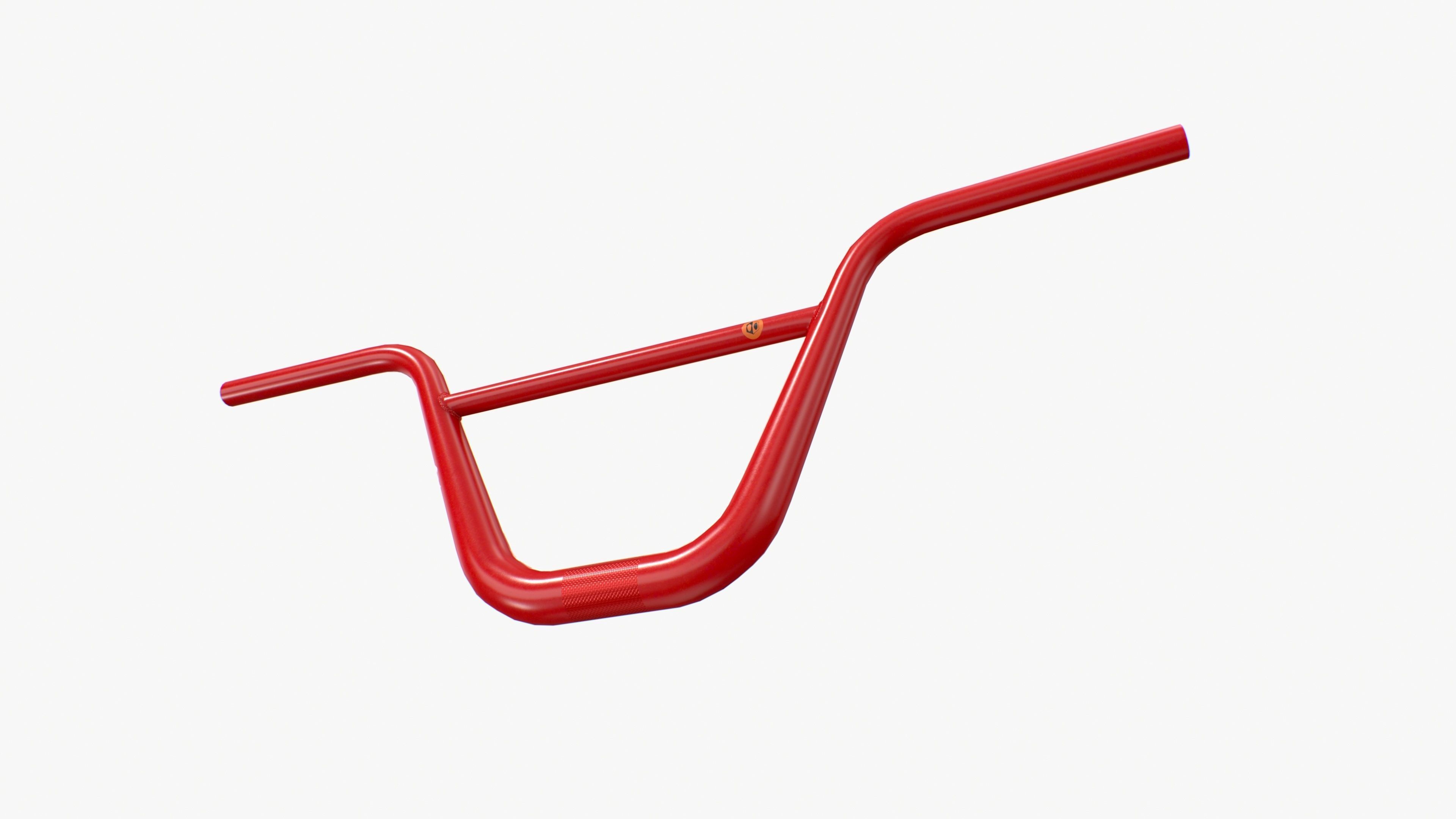 BMX handlebar red Low-poly 3D model_4