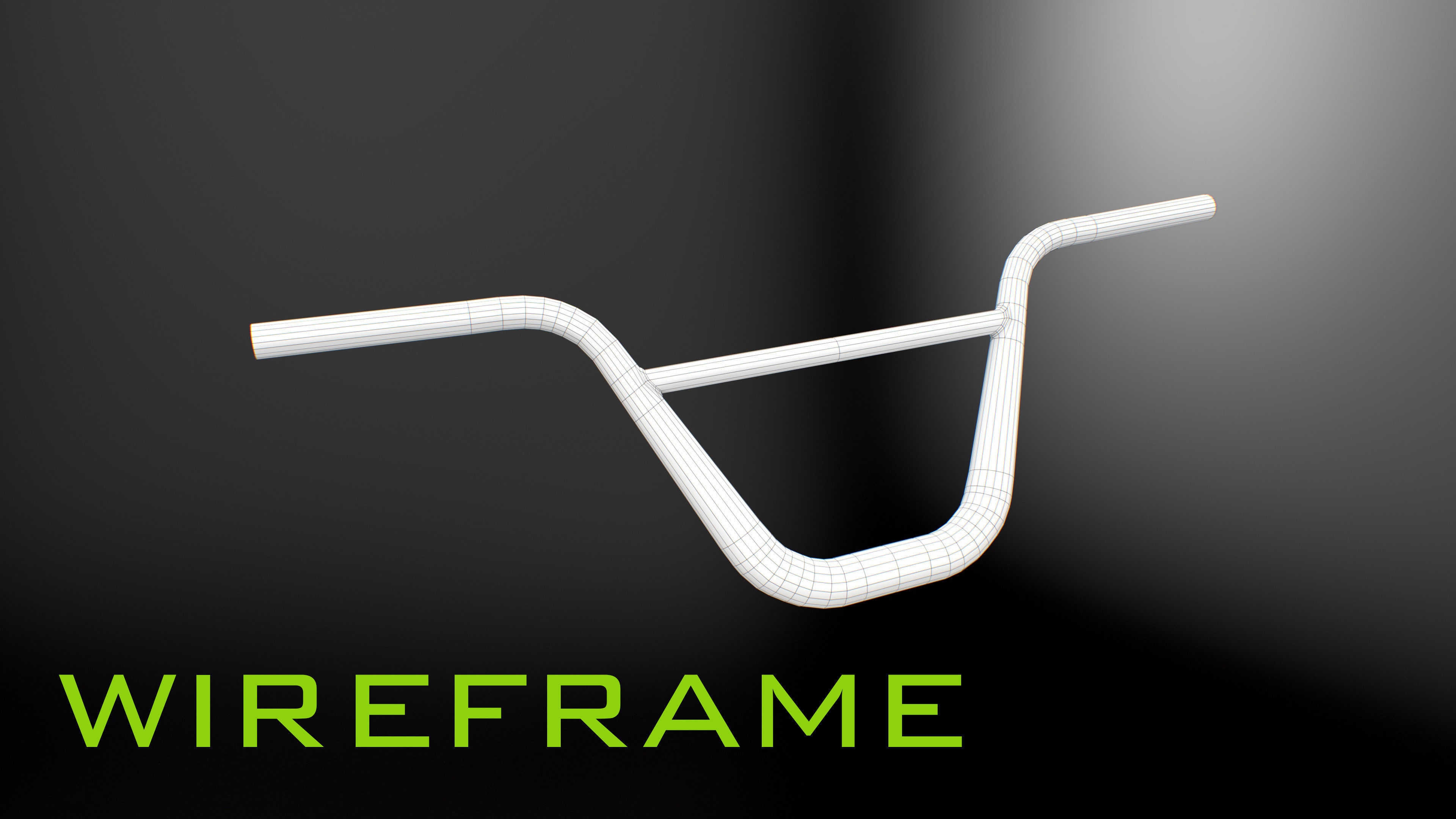 BMX handlebar red Low-poly 3D model_8