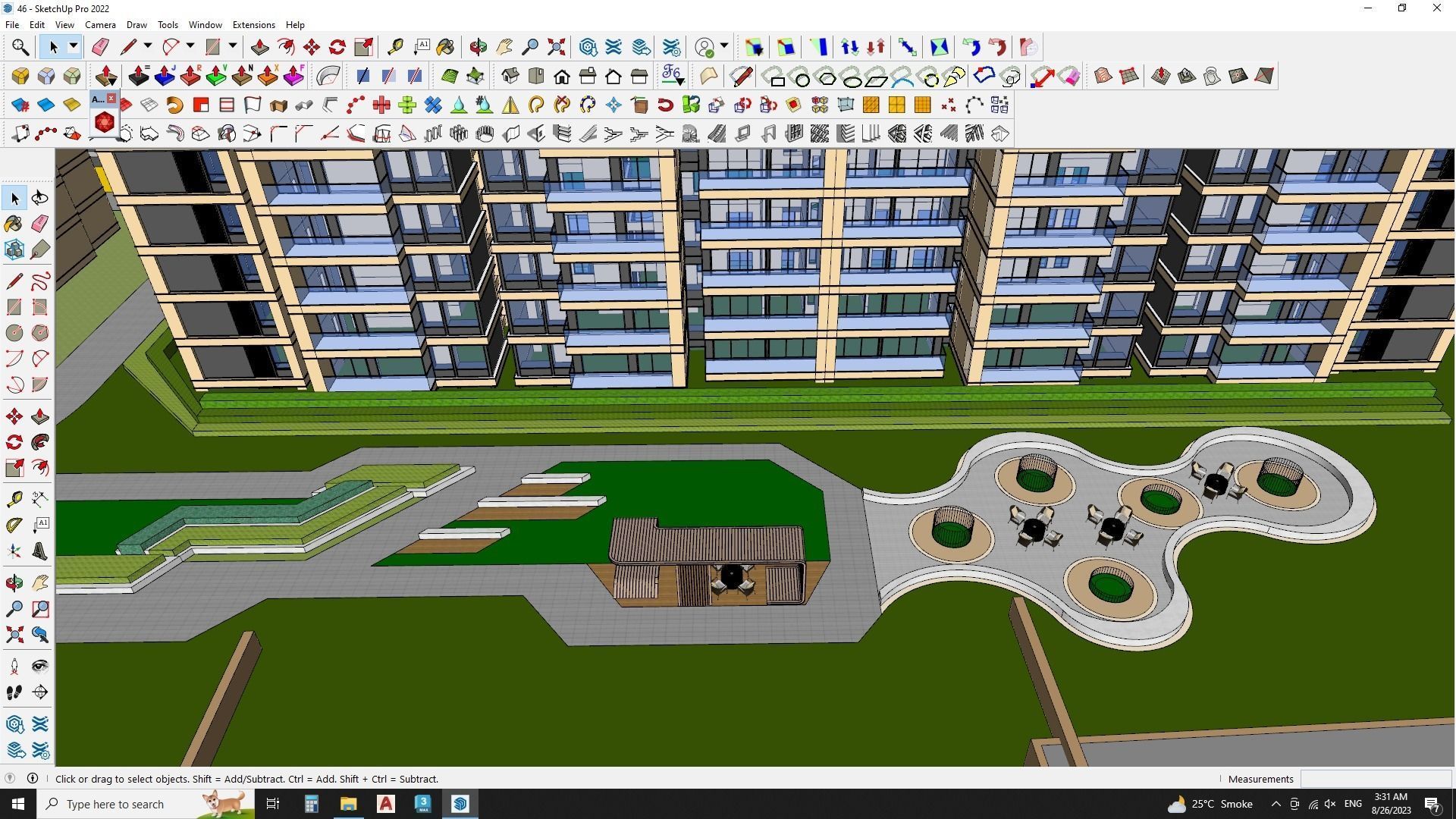 Apartment building with recreational spaces 3D model_5
