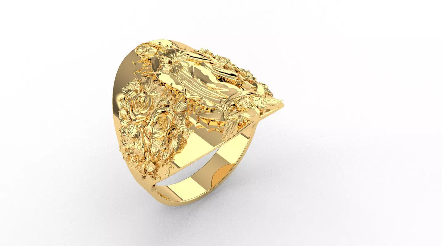 Our lady of guadalupe ring anillo de la virgen de guadalupe 3D print model