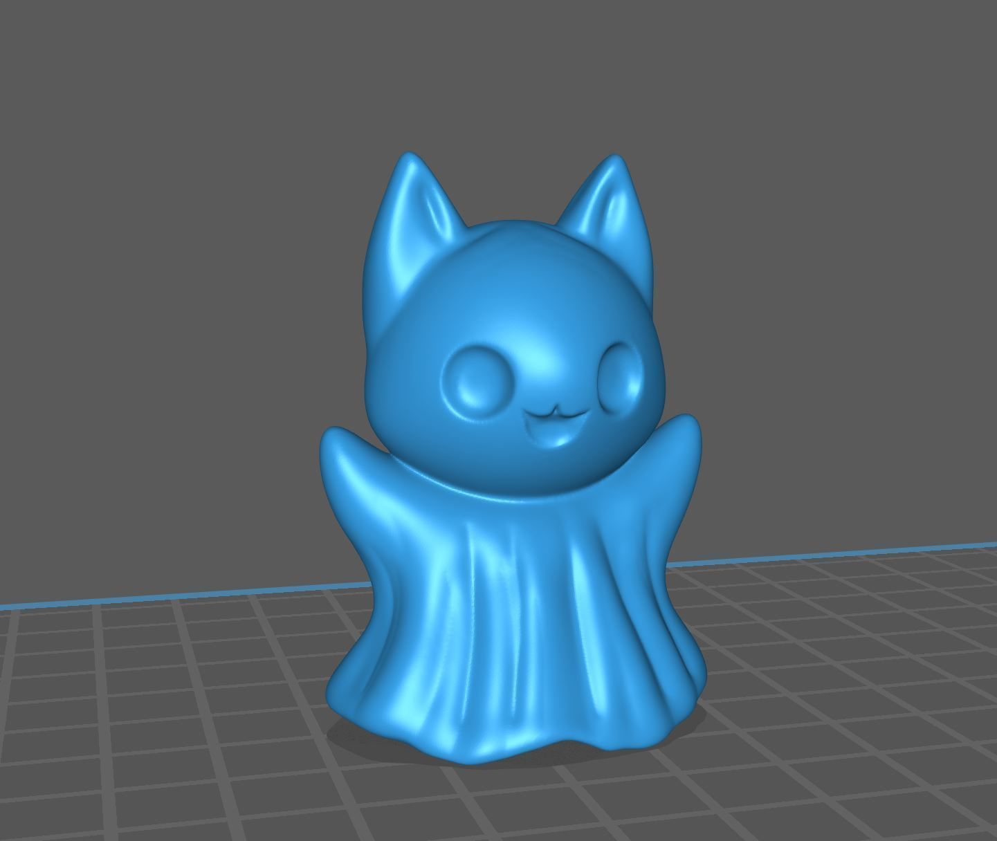 Halloween cute ghost decoration kitty cat 3D print model_5