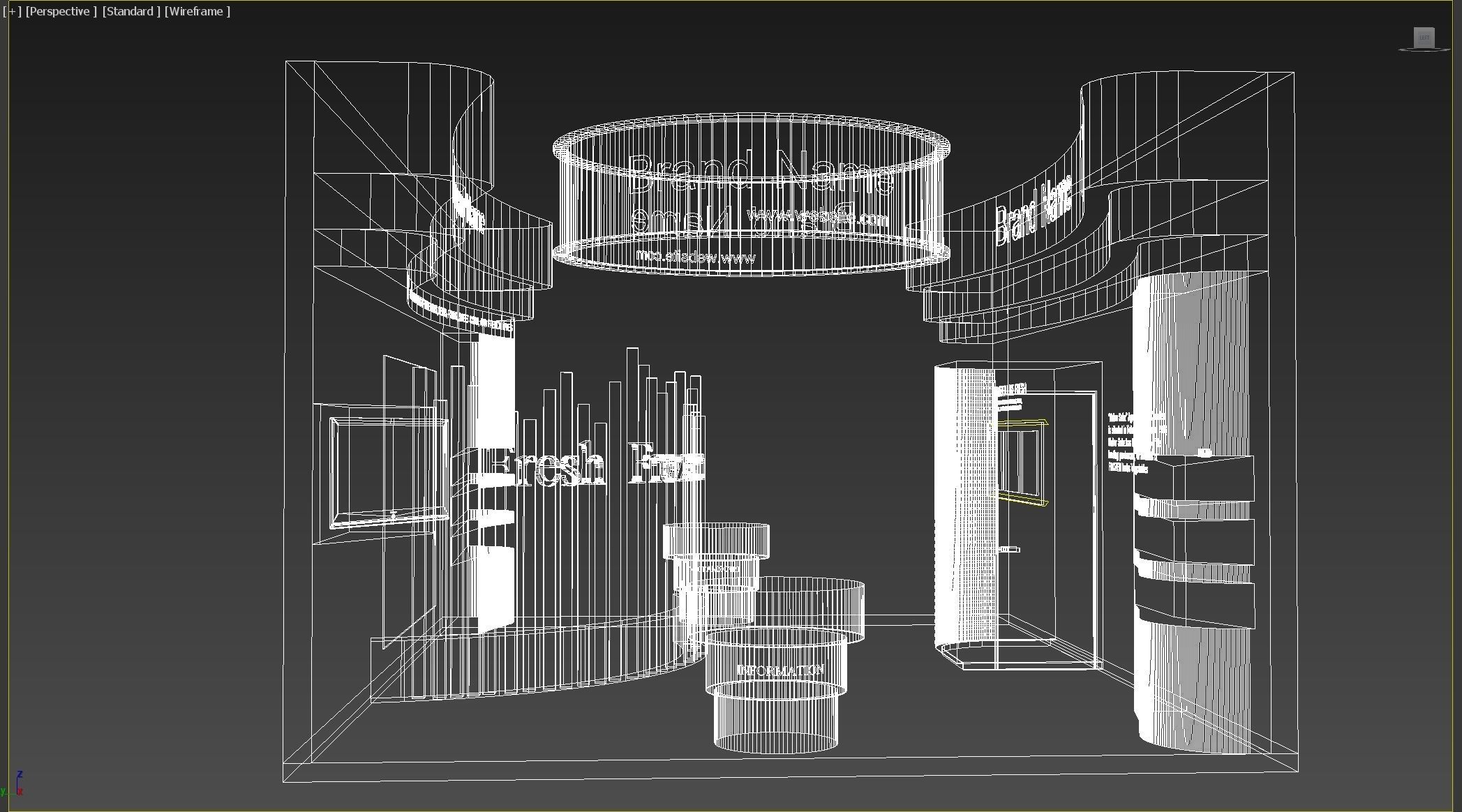 exhibition Low-poly 3D model_3