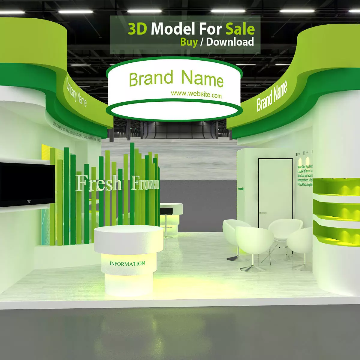 exhibition Low-poly 3D model_9