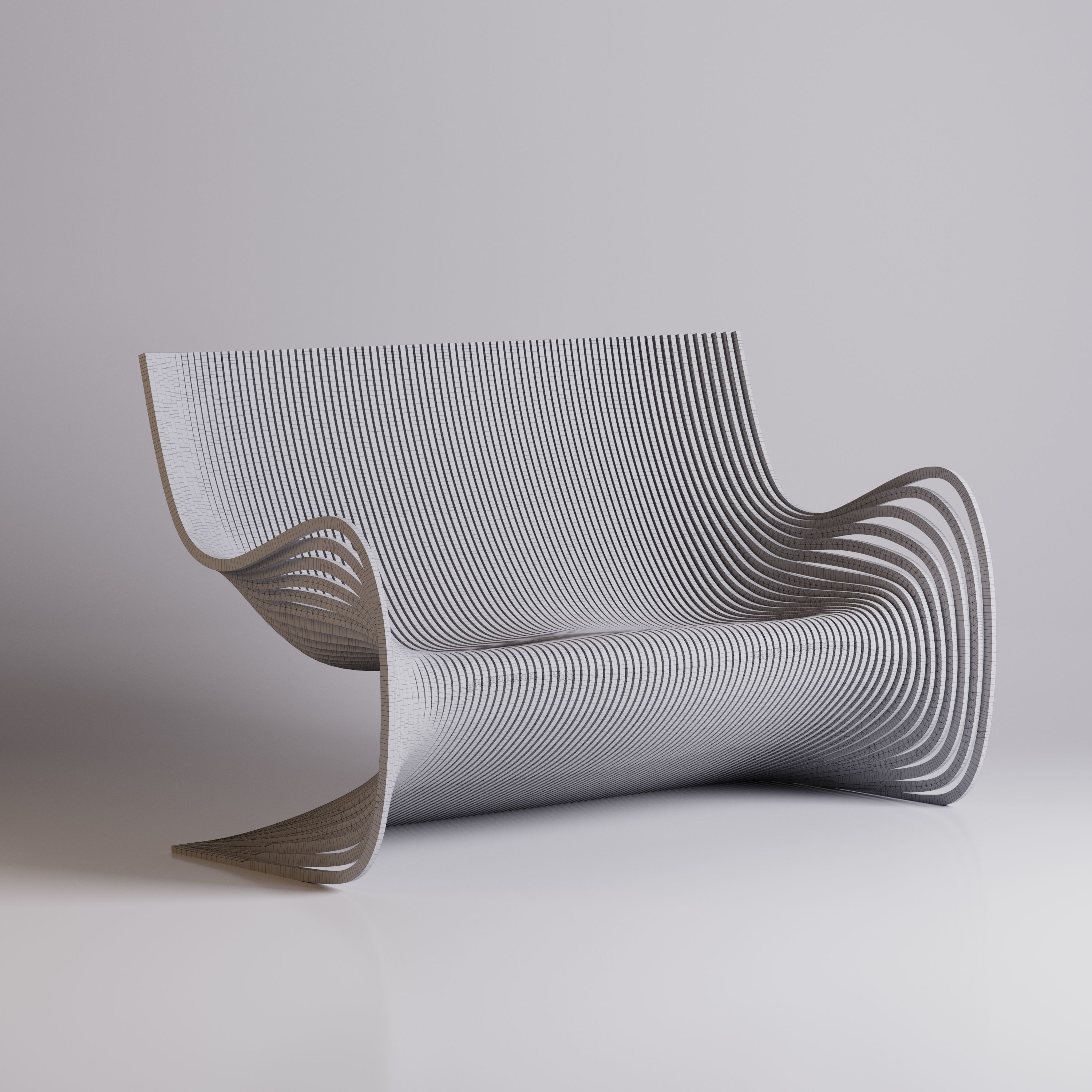 Parametric Bench  3D model_5
