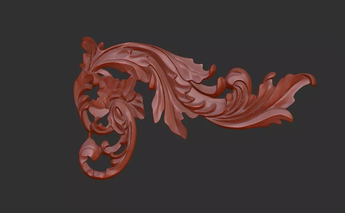 carved wood piece 3D print model