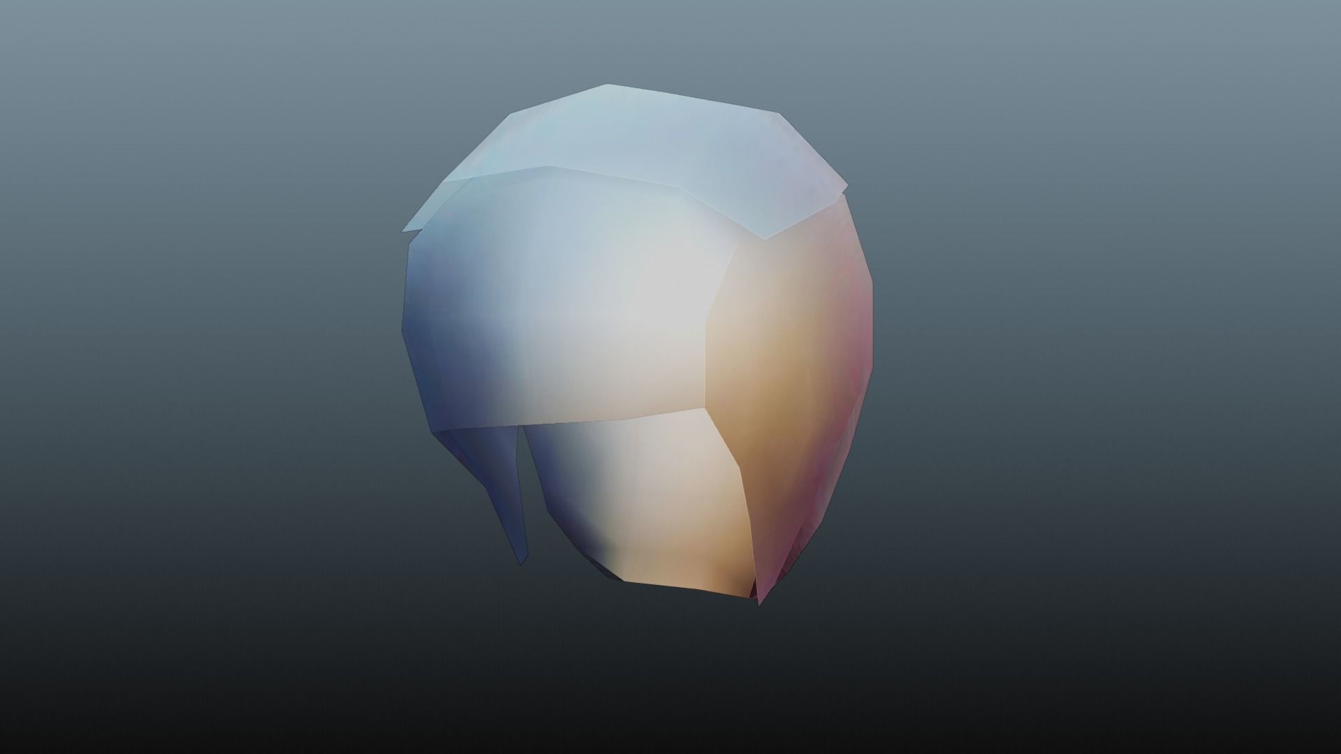 Male hair 3 color Low-poly 3D model_8