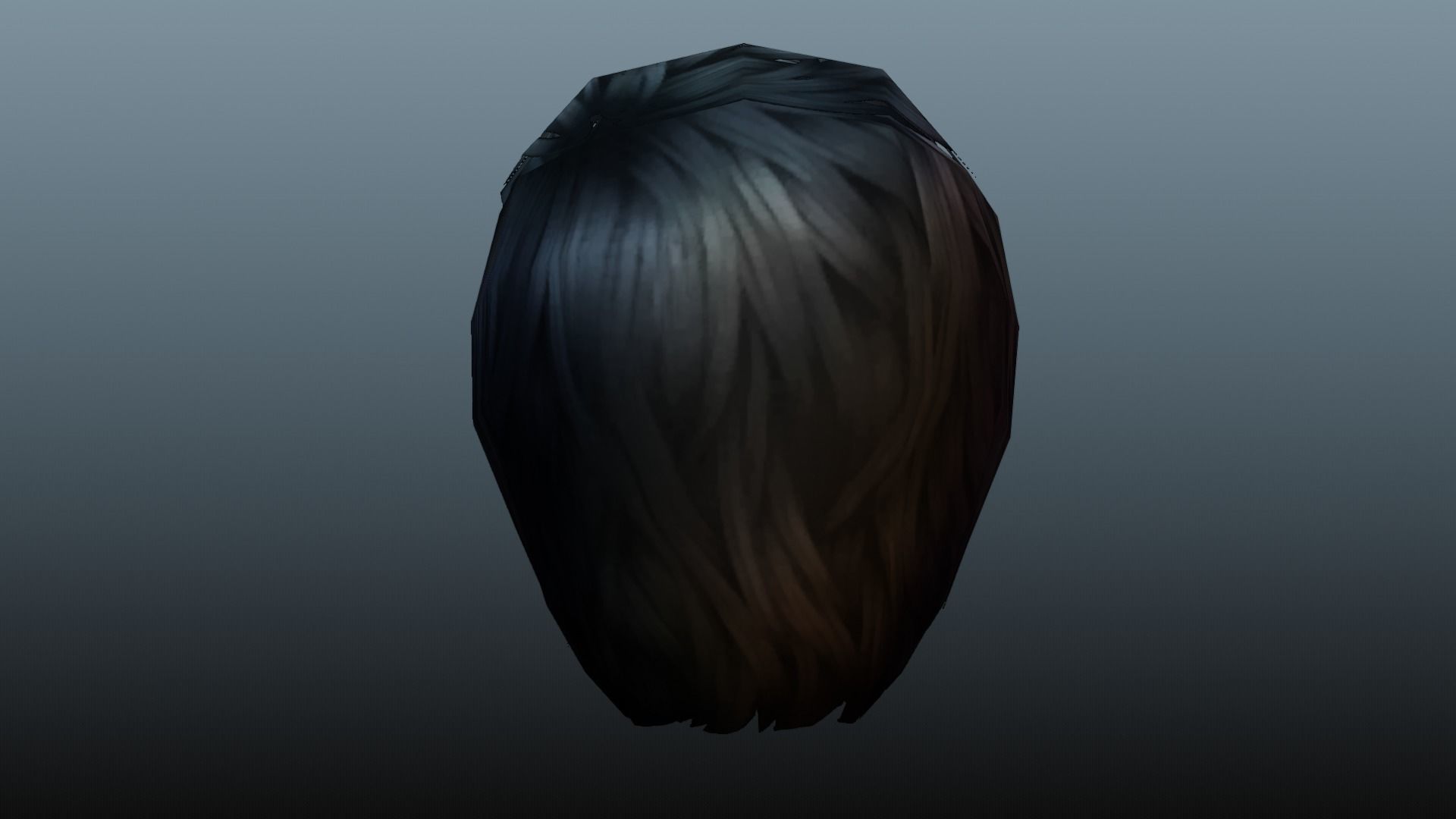 Male hair 3 color Low-poly 3D model_5