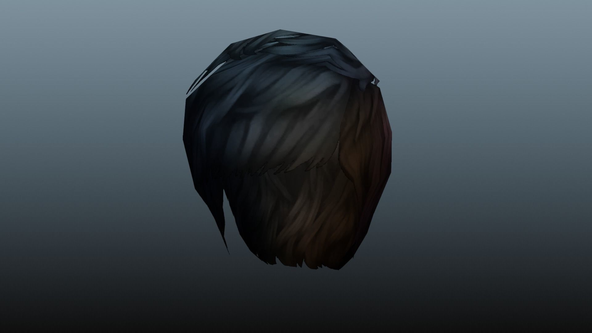 Male hair 3 color Low-poly 3D model_4