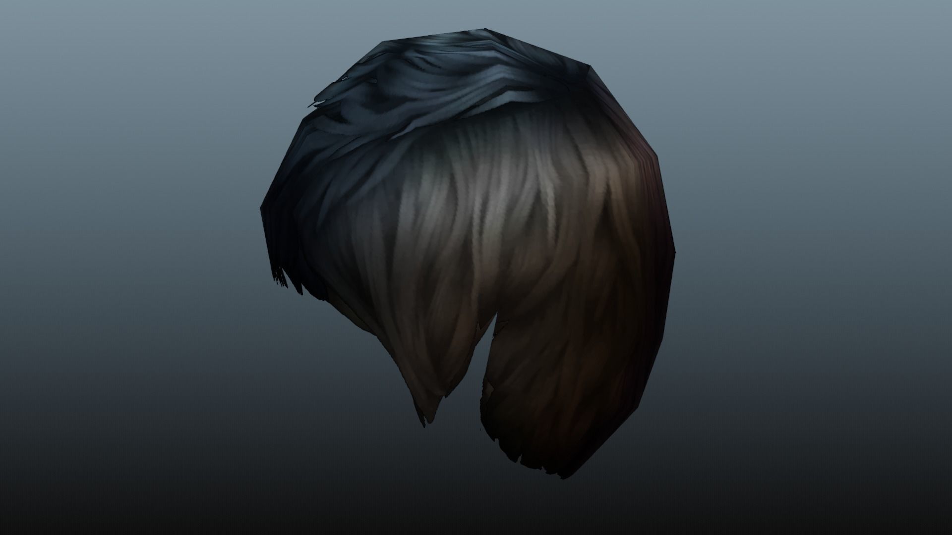 Male hair 3 color Low-poly 3D model_6