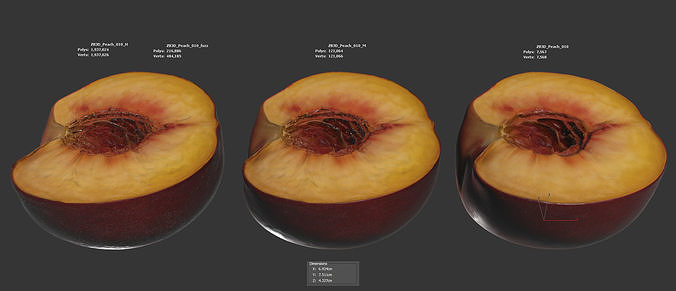 Peach 3D model 6